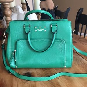 Kate Spade green leather handbag